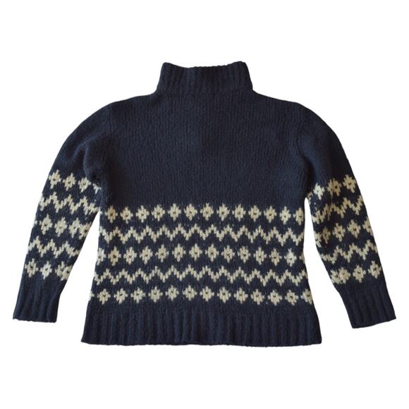 Vintage Q&A Chunky Knit Half-Zip Sweater – Nordic Fair Isle Pullover (S) - Picture 5 of 6